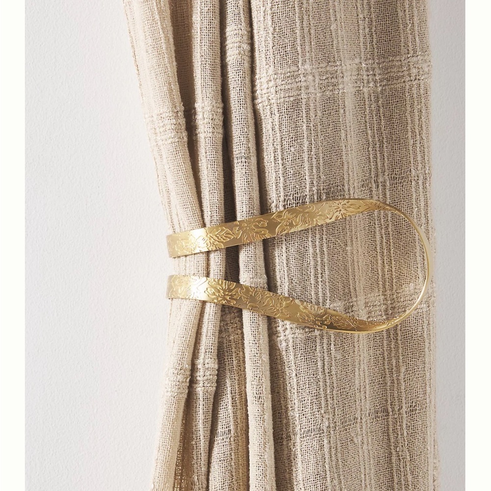Brass curtain tieback